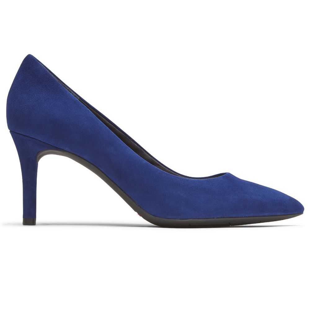 Rockport Women's Total Motion 75Mm Pointed Toe Heel Pumps - Blue - USA (3785UHNLR)